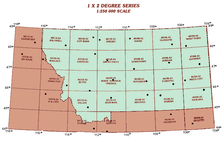 indices to 250k Montana topo maps