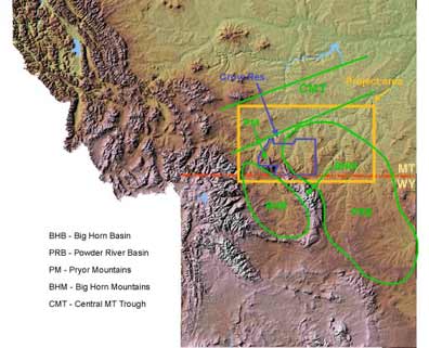 Location map for the Tensleep-Minnelusa section