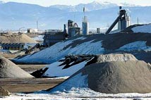 Knife River gravel pit by Gallatin Field Airport, Belgrade, Montana