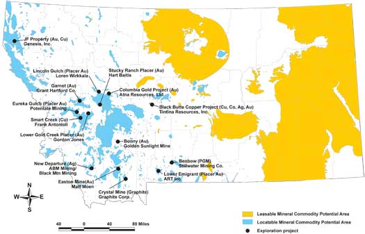 2012 Metal and Industrial mineral exploration in Montana