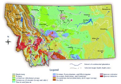 Generalized geologic map of Montana