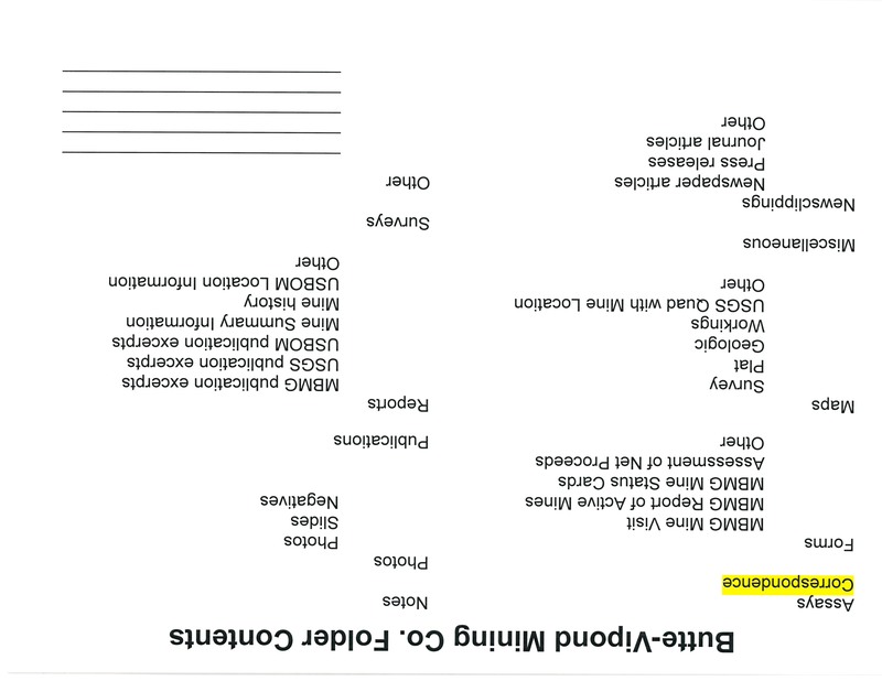 item thumbnail for Butte Vipond Mining Co Folder Contents