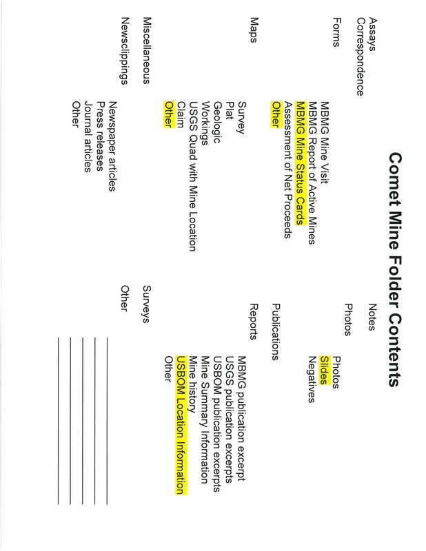 item thumbnail for Comet Mine Folder Contents