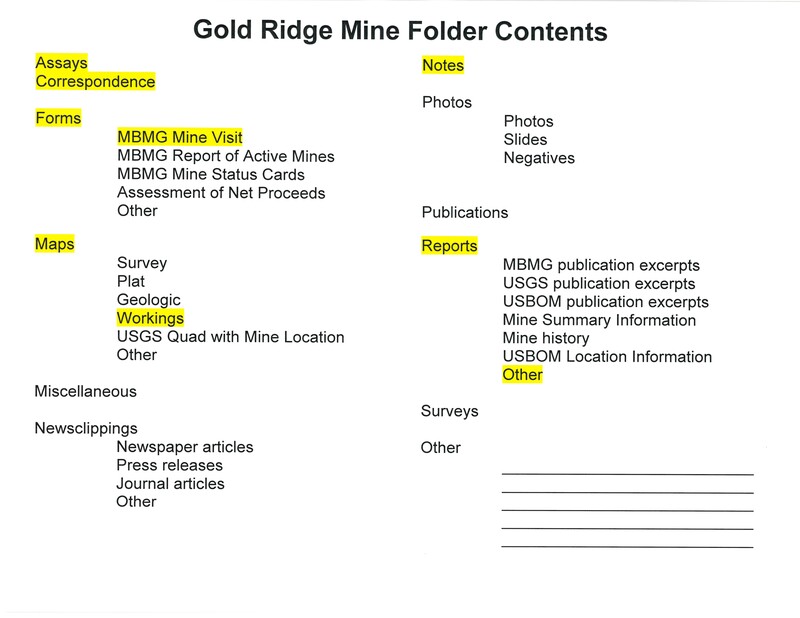 item thumbnail for Gold Ridge Mine Folder Contents