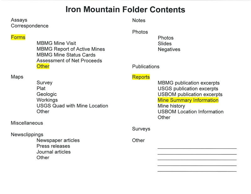 item thumbnail for Iron Mountain Folder Contents