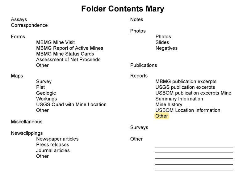 item thumbnail for Mary Folder Contents