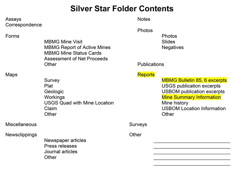 item thumbnail for Silver Star Folder Contents