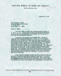 item thumbnail for Correspondence between MBMG and Charles Heber 1969
