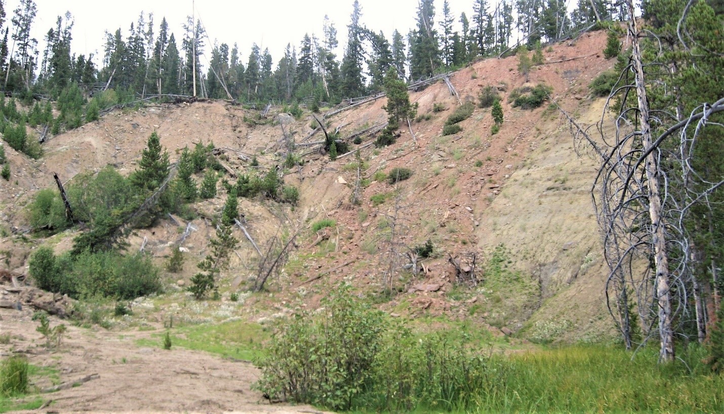 Moonlight Creek landslide near Big Sky