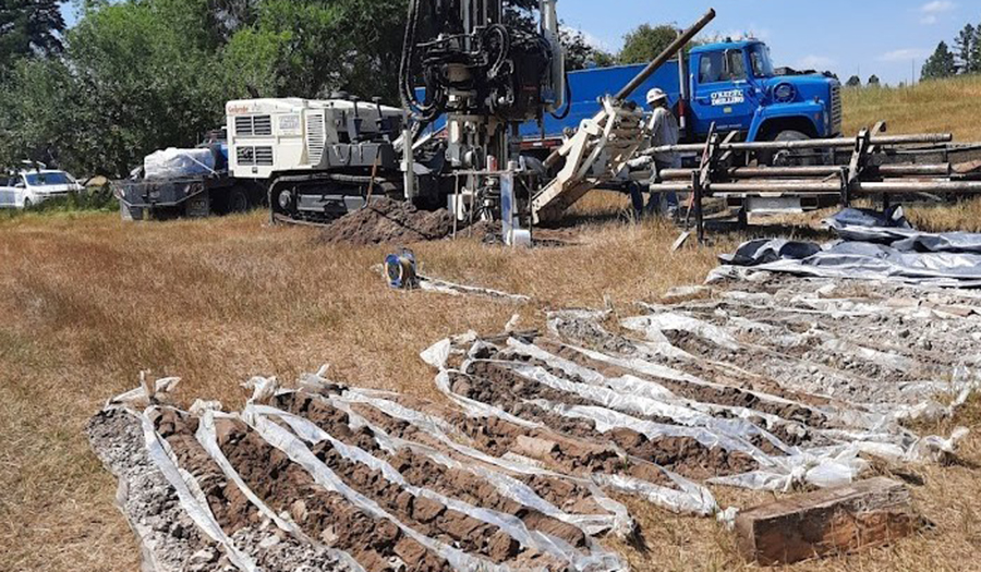 Core samples are logged and preserved during drilling with a Rotosonic rig