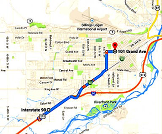 Map to billings office