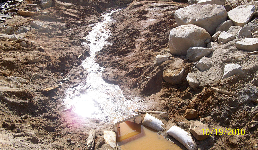 Crystal Mine flume downstream of adit discharge